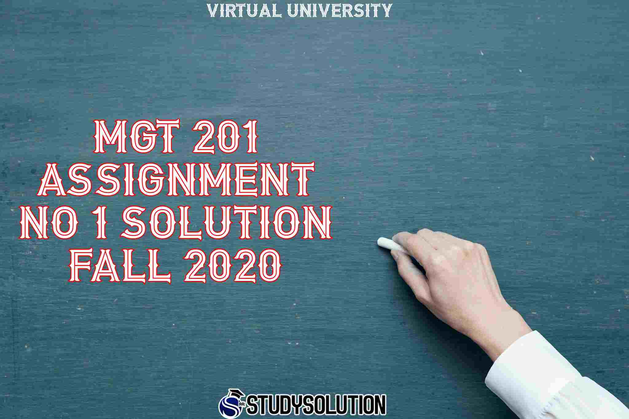 MGT 201 Assignment NO 1 Solution Fall 2020