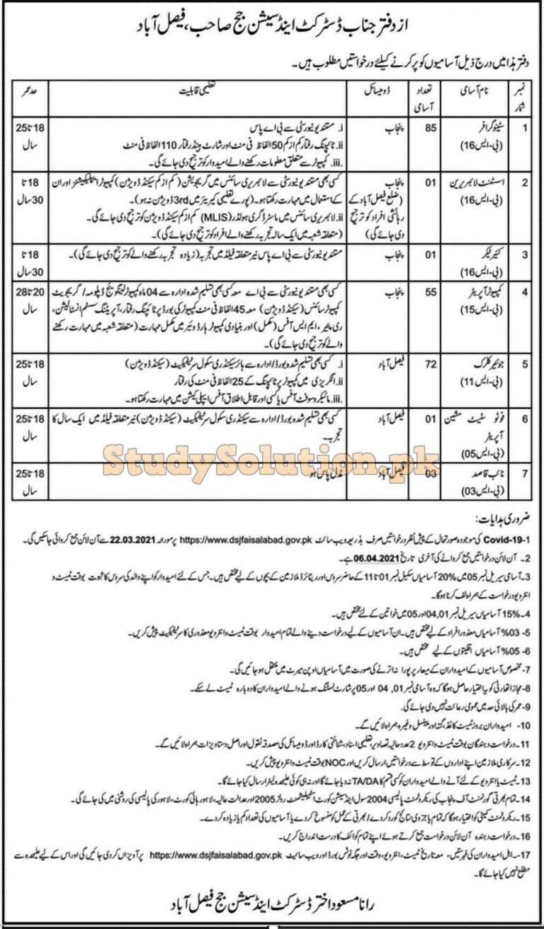 district-session-court-faisalabad-latest-jobs-2021-advertisement