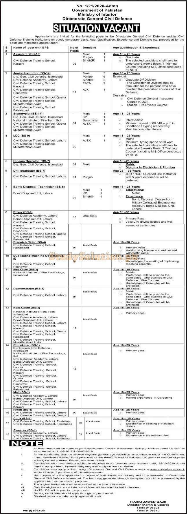Ministry of Interior Latest Jobs May 2021 Advertisement