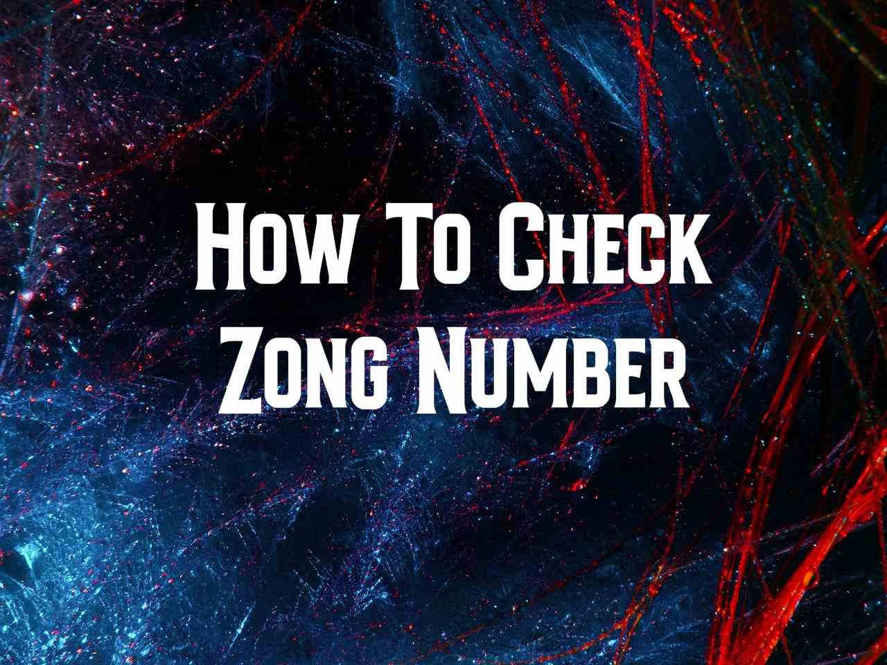 How To Check Zong Number