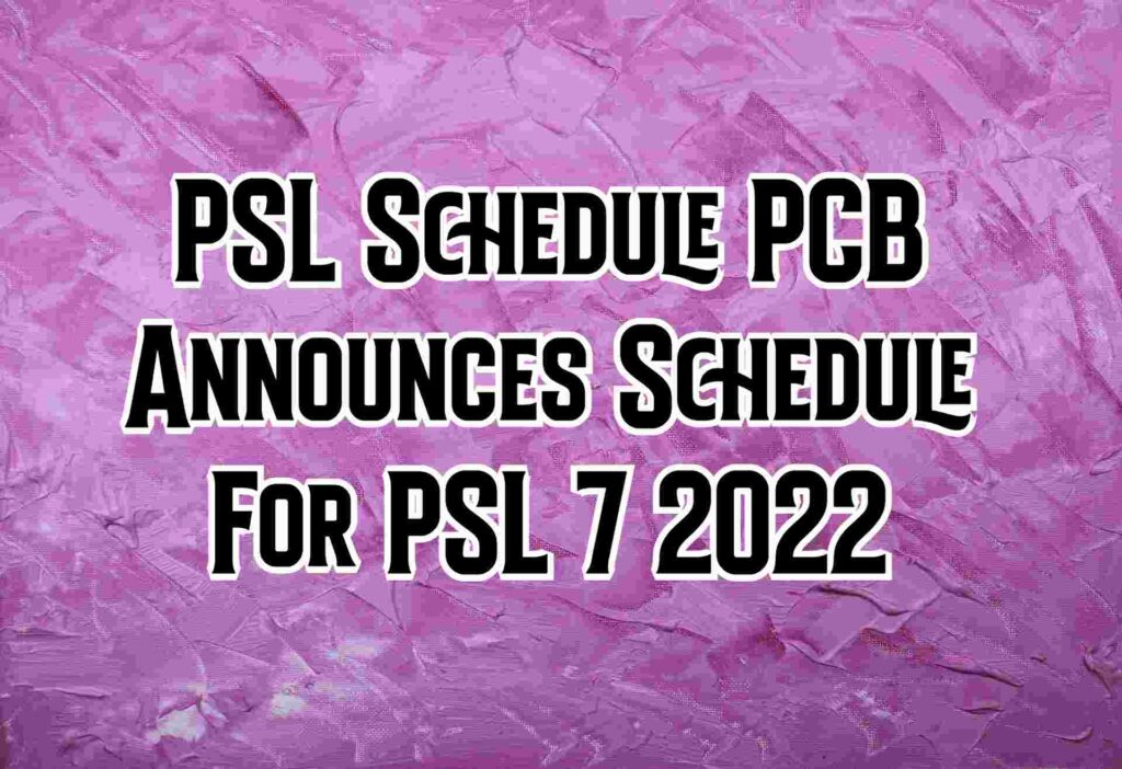 PSL Schedule