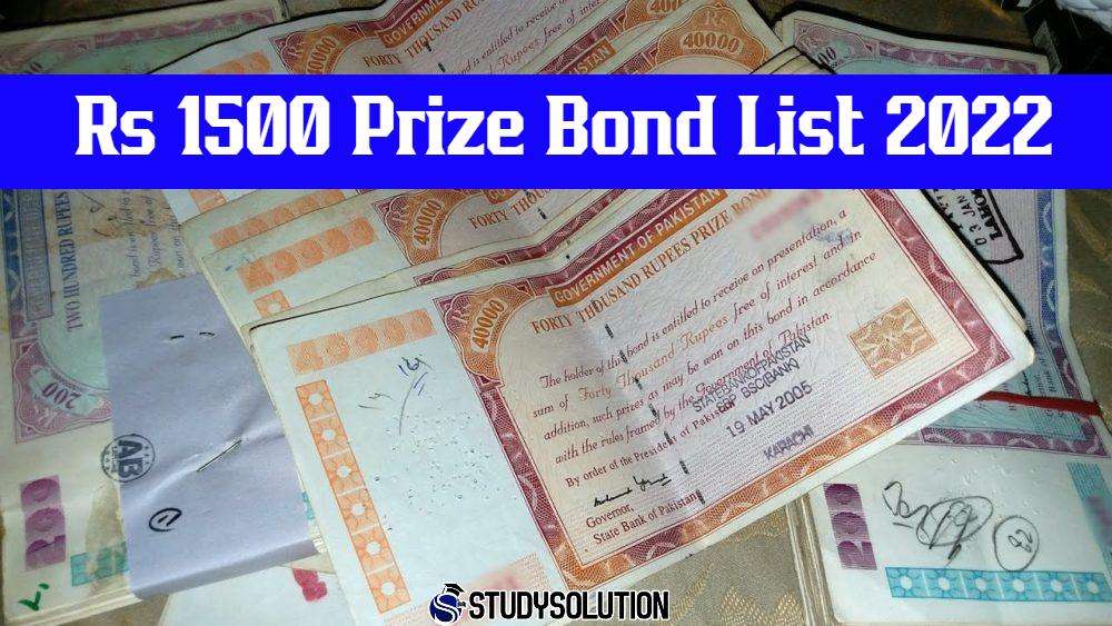 Rs 1500 Prize Bond List 2022