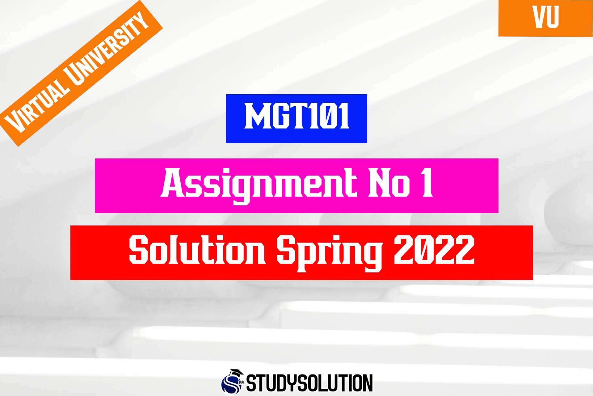 MGT101 Assignment No 1 Solution Spring 2022