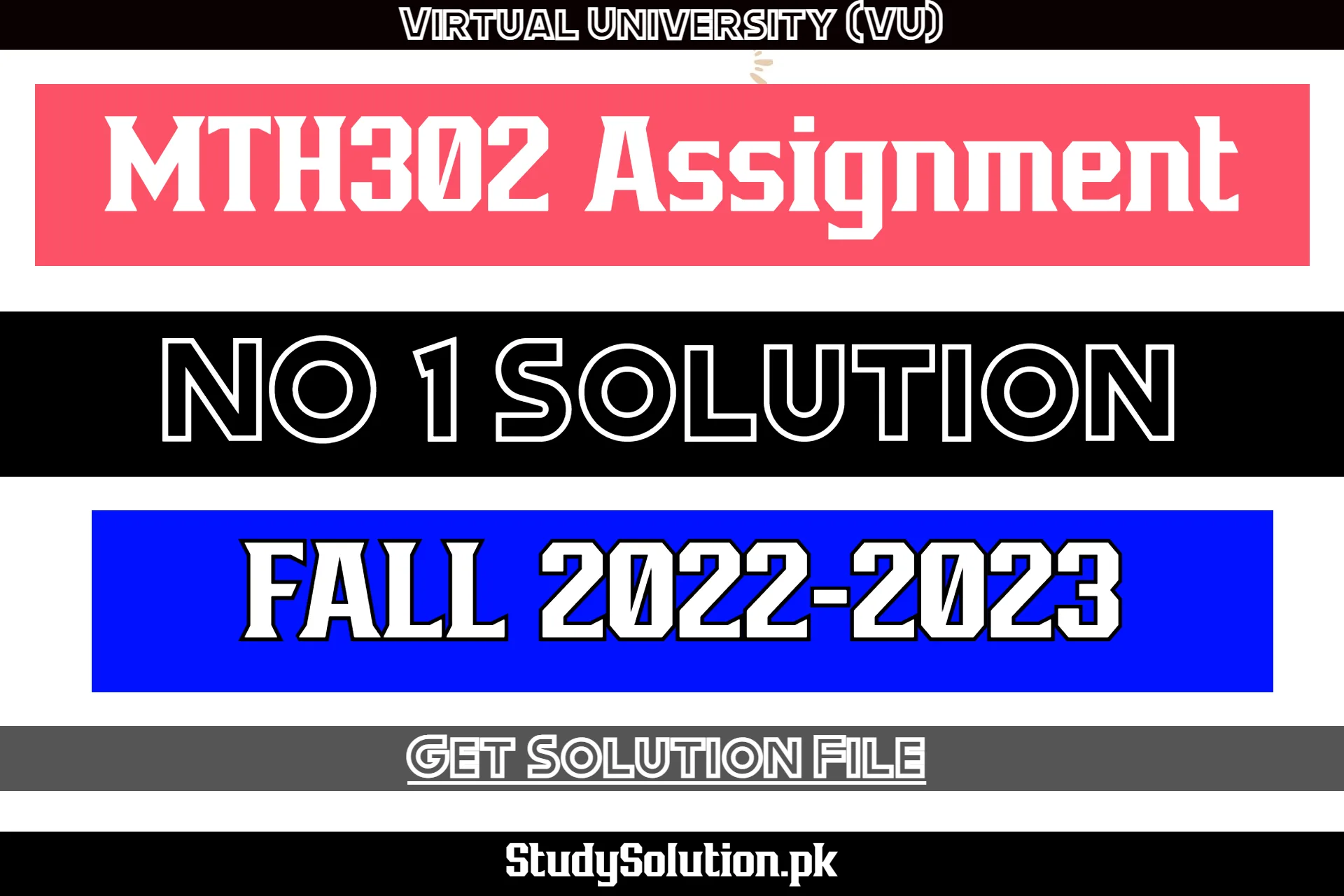 MTH302 Assignment No 1 Solution Fall 2022