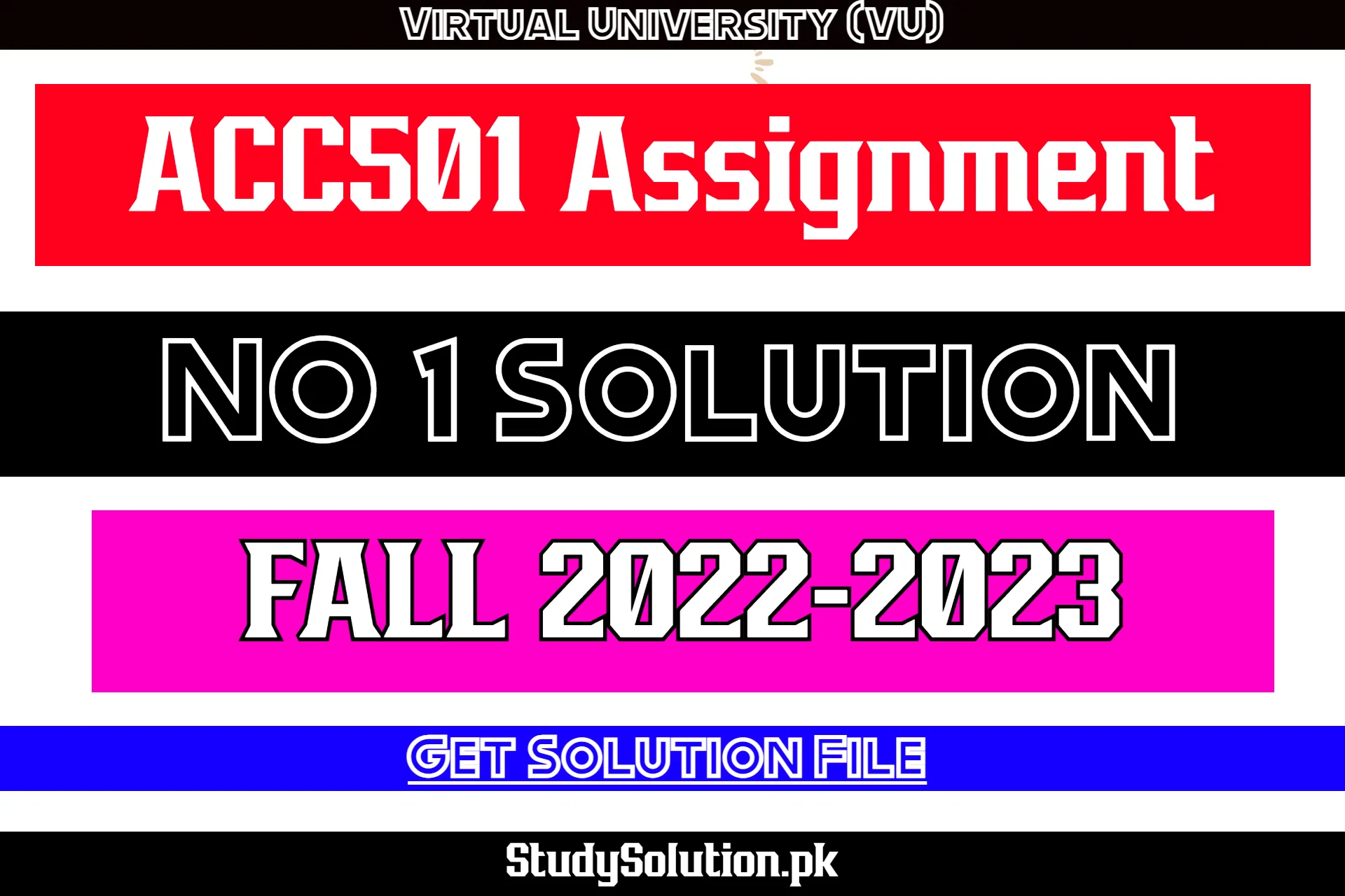 ACC501 Assignment No 1 Solution Fall 2022