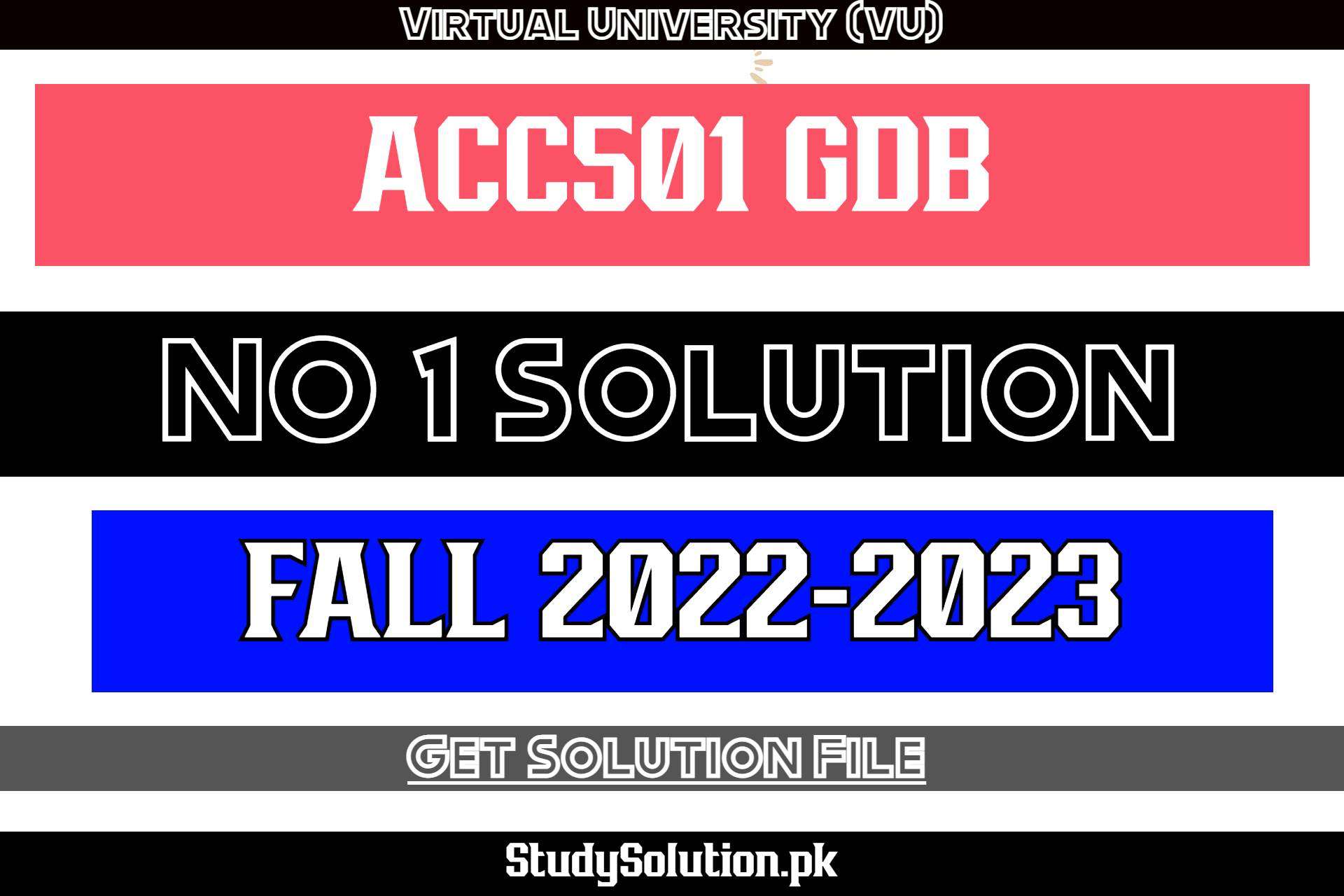 ACC501 GDB No 1 Solution Fall 2022