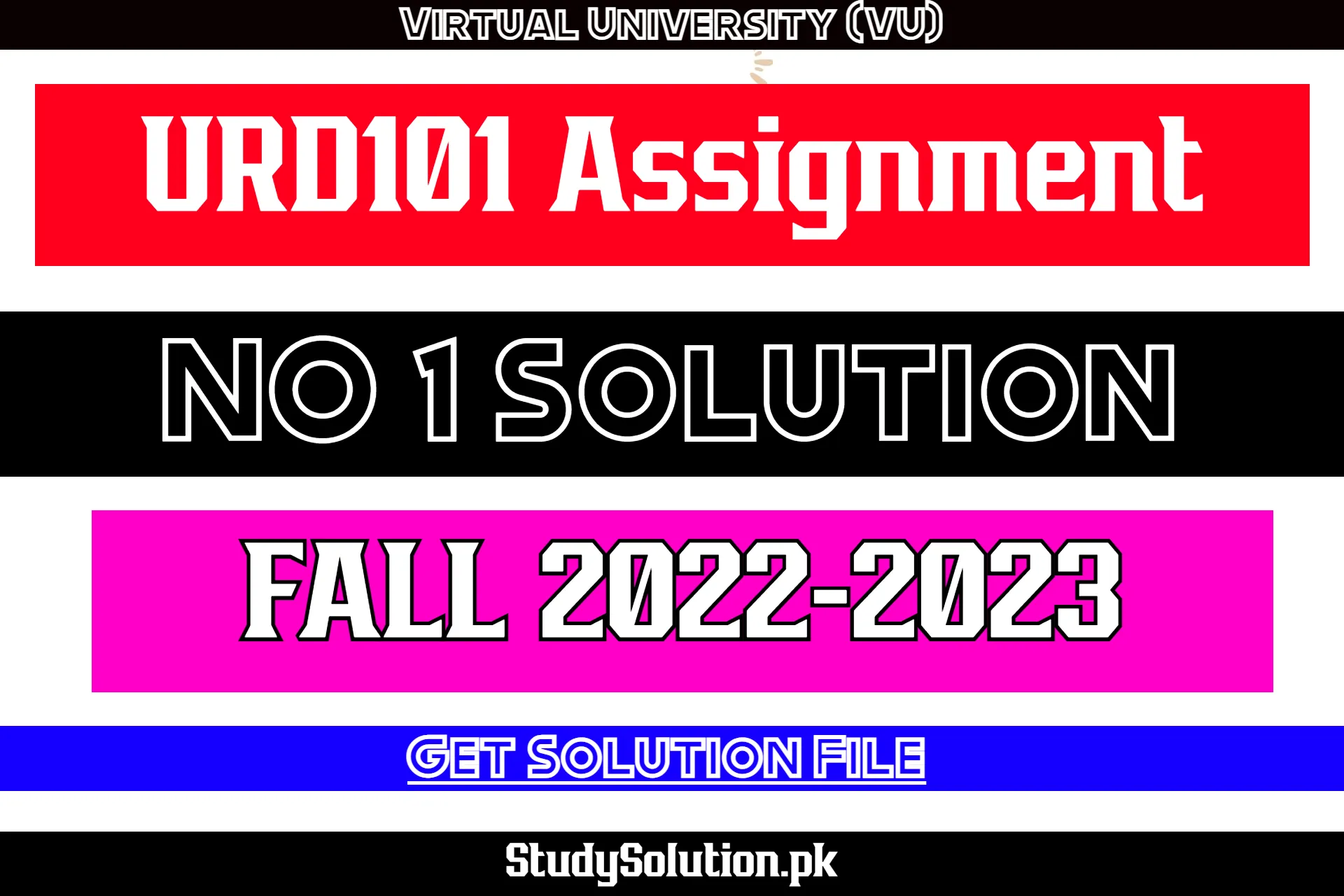 URD101 Assignment No 1 Solution Fall 2022