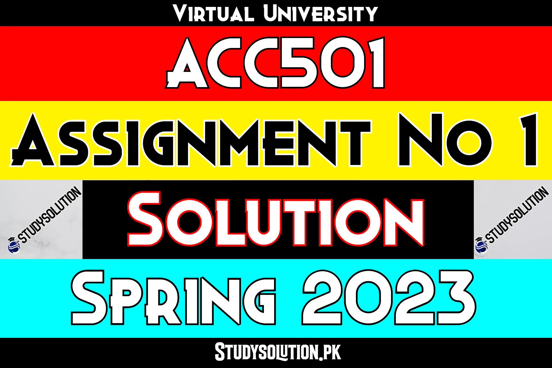 ACC501 Assignment No 1 Solution Spring 2023