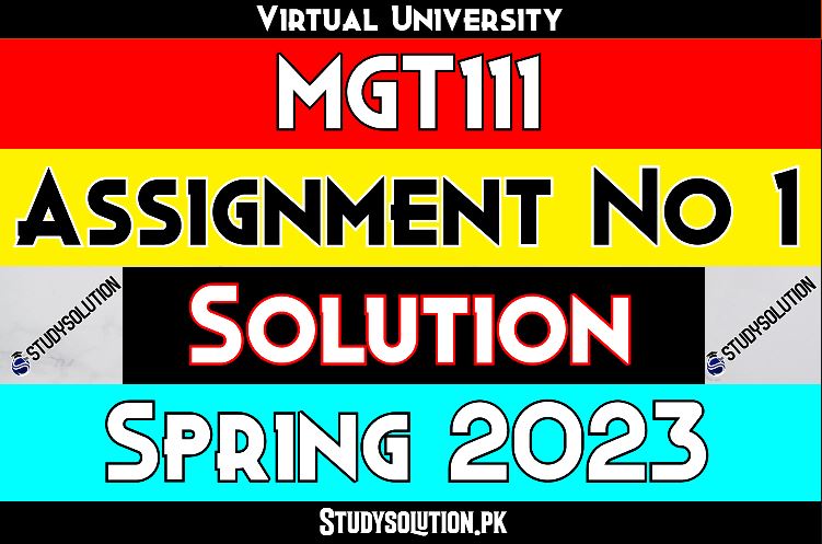 MGT111 Assignment No 1 Solution Spring 2023