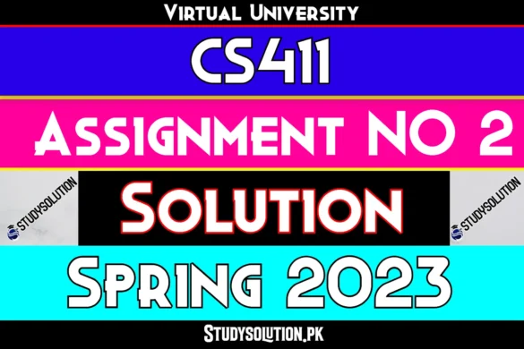 CS411 Assignment No 2 Solution Spring 2023