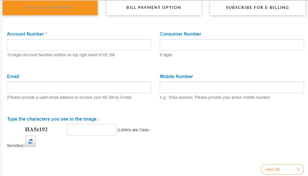 K electric bill check online