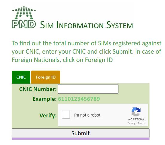 How to Check Number of Sims On ID Card Online through website