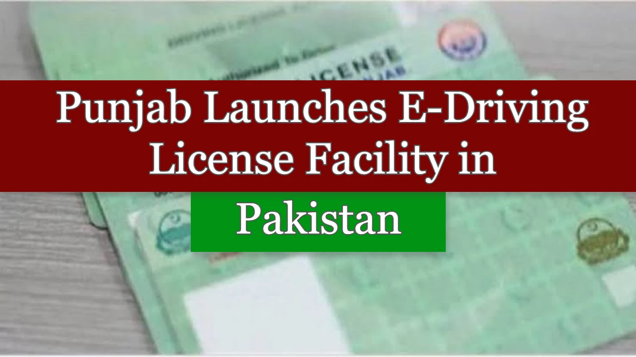 Punjab Launches E-Driving License Facility in Pakistan