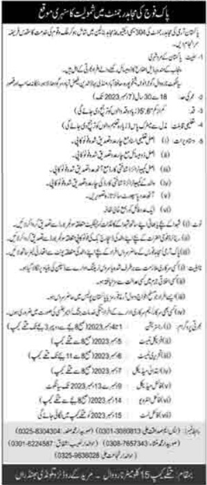 Pak Fauj Mujahid Regiment Latest Jobs 2023