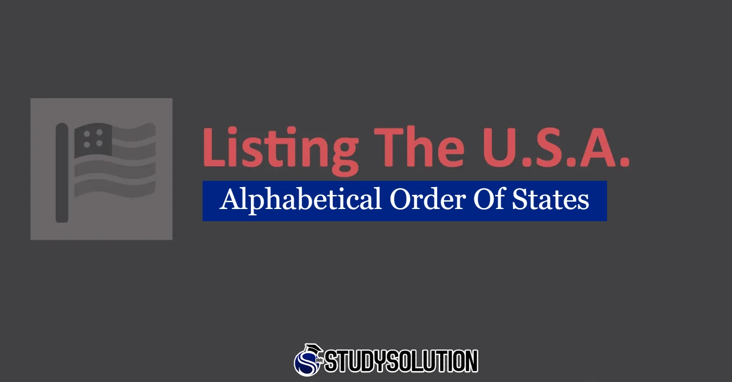 Alphabetical Order Of States