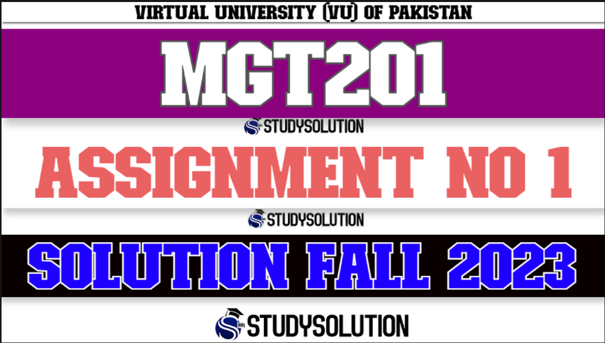 MGT201 Assignment No 1 Solution Fall 2023