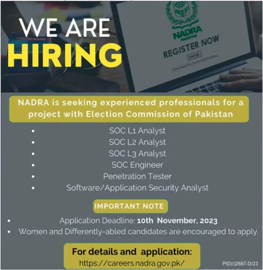 Latest NADRA Jobs 2023 in Pakistan