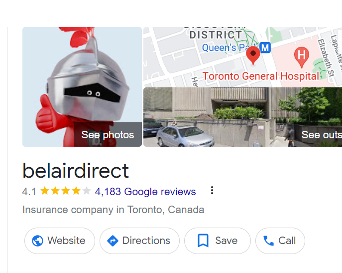 belairdirect insurance toronto google reviews