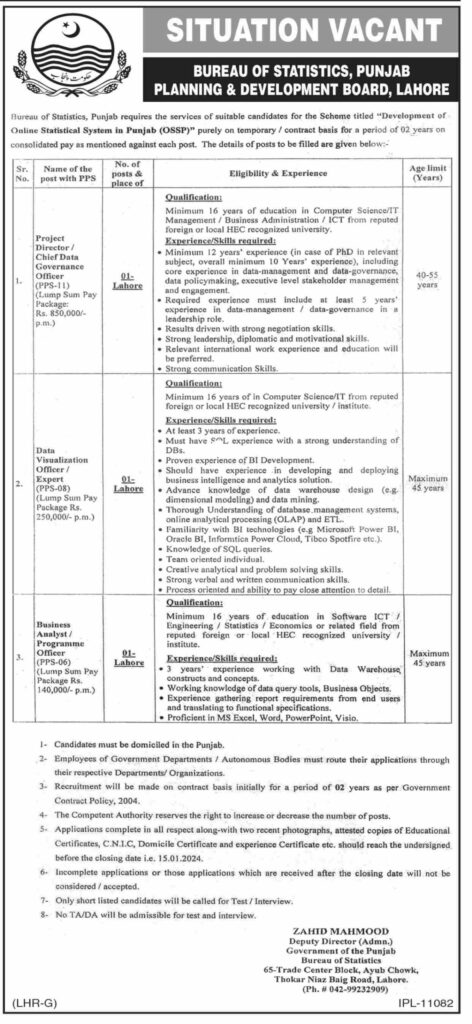 Latest Bureau of Statistics Jobs 2024