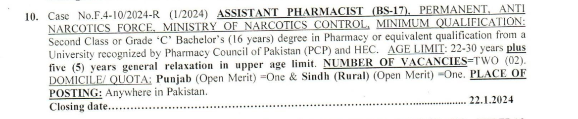 ANF Anti Narcotics Force Pakistan New Jobs 2024