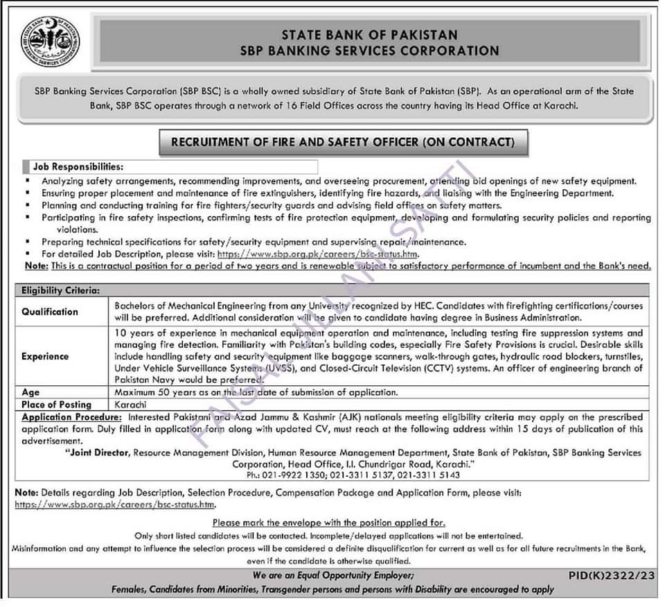 State Bank of Pakistan SBP New Jobs Online Apply