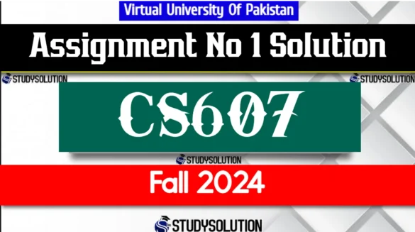 CS607 Assignment No 1 Solution Fall 2024