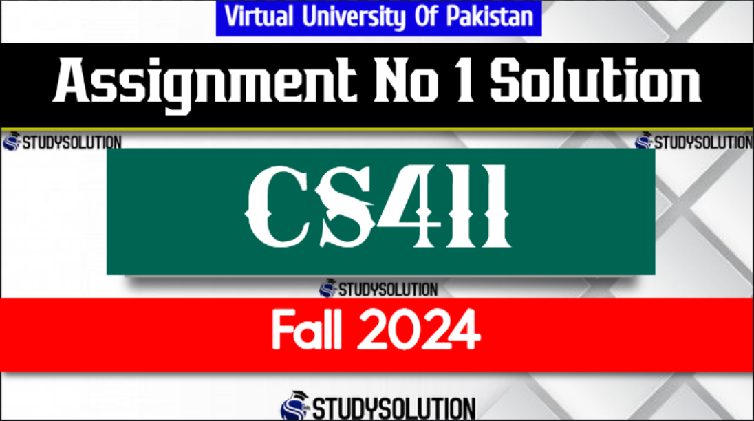 CS411 Assignment No 1 Solution Fall 2024