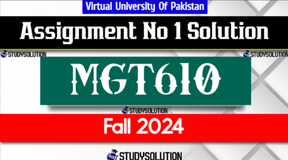 MGT610 Assignment No 1 Solution Fall 2024